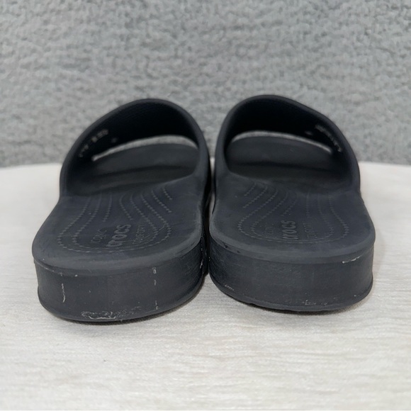 Crocs Shoes Mens 6 Womens 8 Black Iconic Comfort Slip On Slide Sandals - Picture 7 of 9